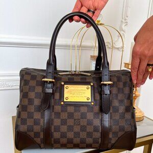Authentic Louis Vuitton Berkeley Damier Ebene Satchel Handbag B0774